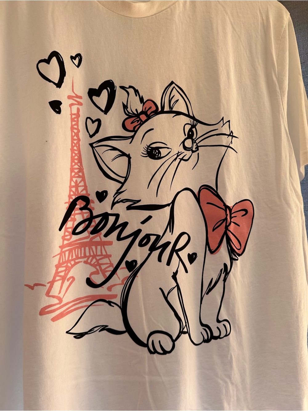 Ladies XL Disney Marie “bonjour” tee